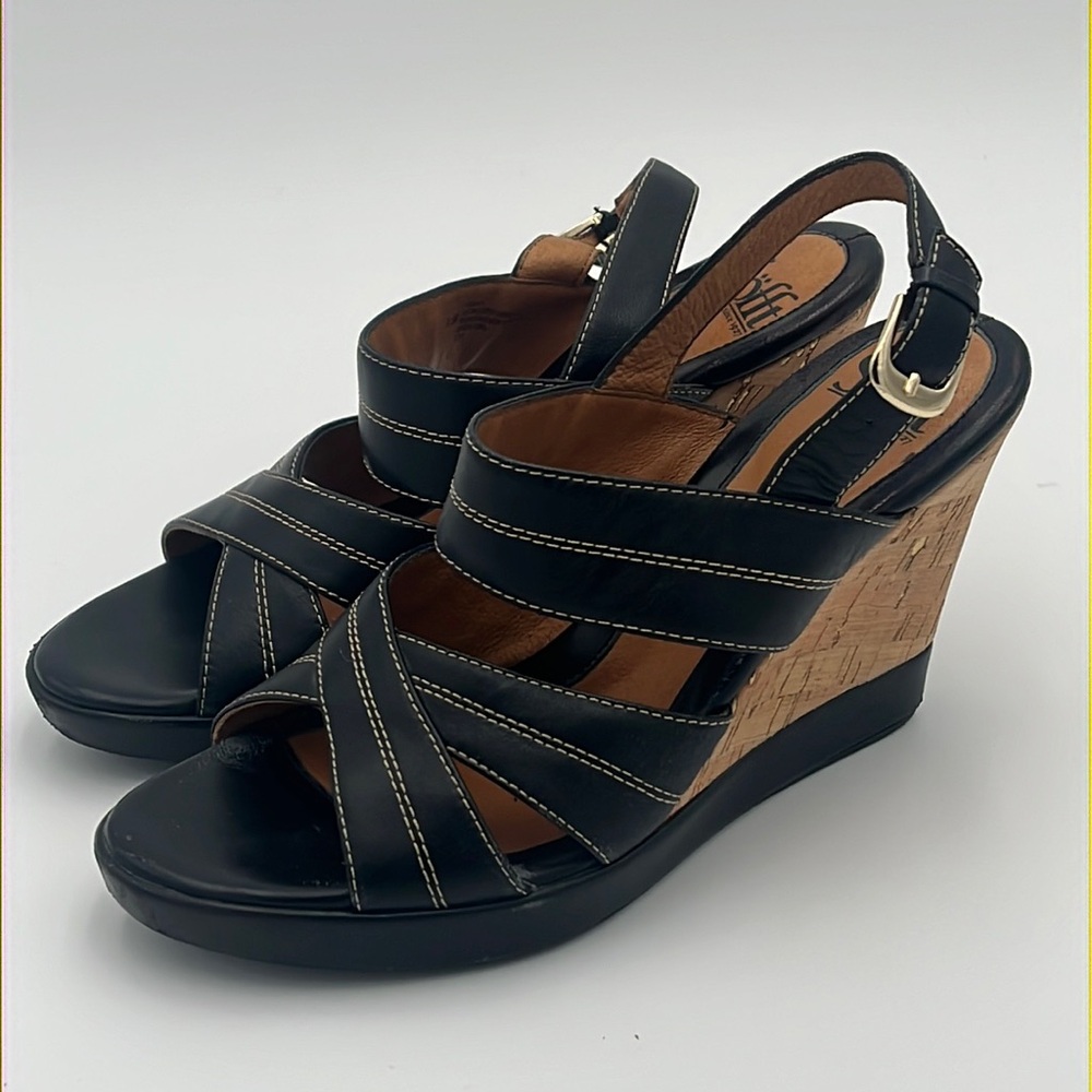 Soft Women’s Platform Wedge Sandals Open Toe Black Size 8.5